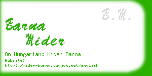 barna mider business card